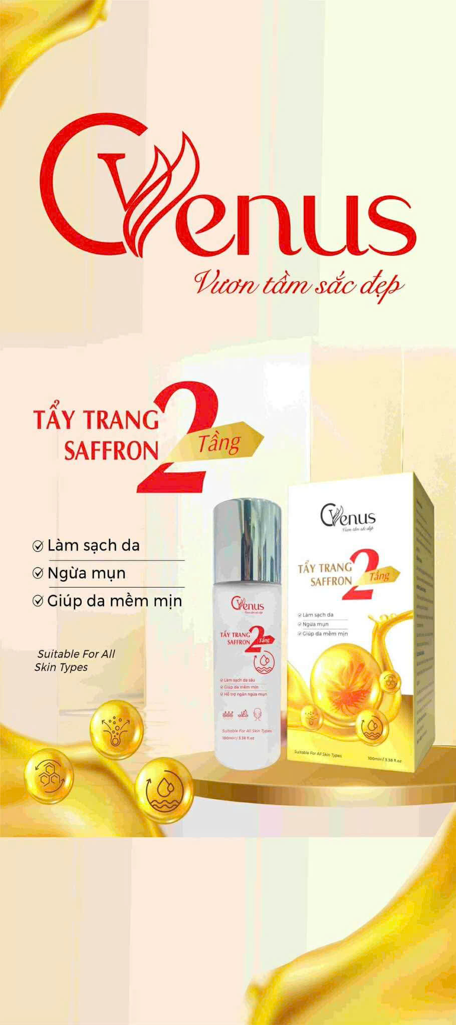 Tẩy Trang Saffron 2 Tầng